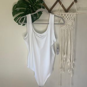 Abercrombie and Fitch White Tank Bodysuit XL
